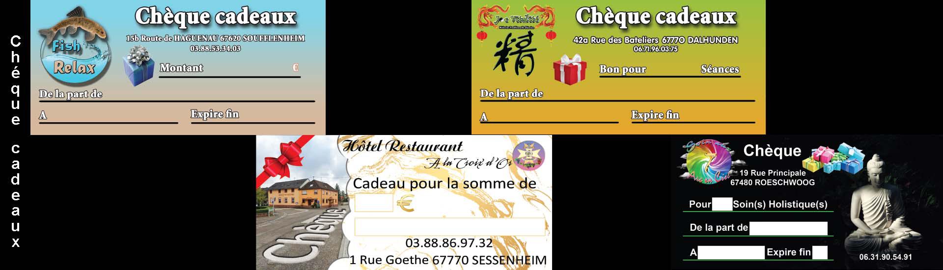 Création graphique chèque cadeau