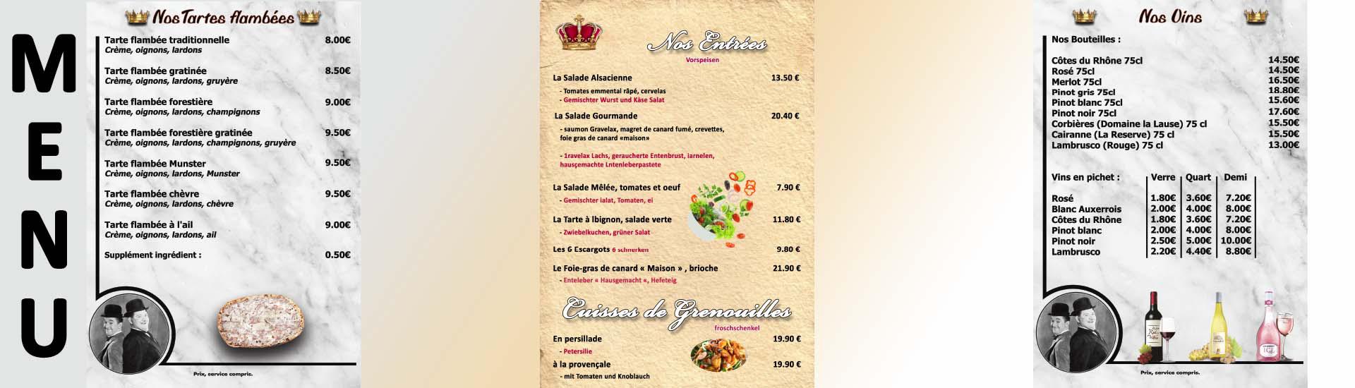 Création graphique menu