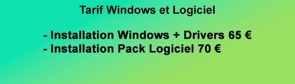 Installation Windows et logiciel