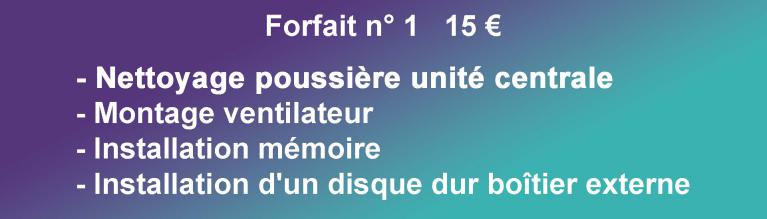 Forfait nettoyage montage installation